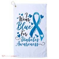 I Wear Blue For Diabetes Ribbon Awareness Golf Towel thumb 0
