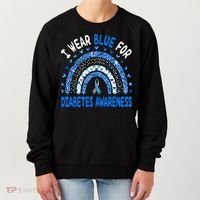 I Wear Blue For Diabetes Awareness Rainbow  Women's Sweatshirt thumb 0