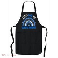 I Wear Blue For Diabetes Awareness Rainbow  Apron thumb 0