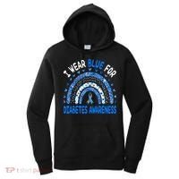 I Wear Blue For Diabetes Awareness Rainbow  Women's Hoodie thumb 0