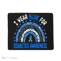 I Wear Blue For Diabetes Awareness Rainbow  Mousepad thumb 0
