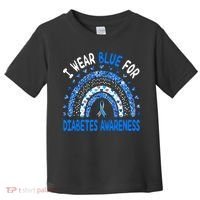 I Wear Blue For Diabetes Awareness Rainbow  Toddler T-Shirt thumb 0