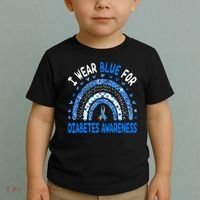 I Wear Blue For Diabetes Awareness Rainbow  Toddler T-Shirt thumb 2