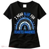 I Wear Blue For Diabetes Awareness Rainbow  Women's T-Shirt thumb 0