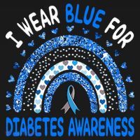 I Wear Blue For Diabetes Awareness Rainbow  Kids Sweatshirt thumb 2