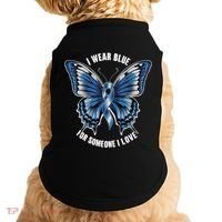 I Wear Blue For Juvenile Arthritis Awareness Butterfly Ribbo Gift Doggie Tank thumb 0