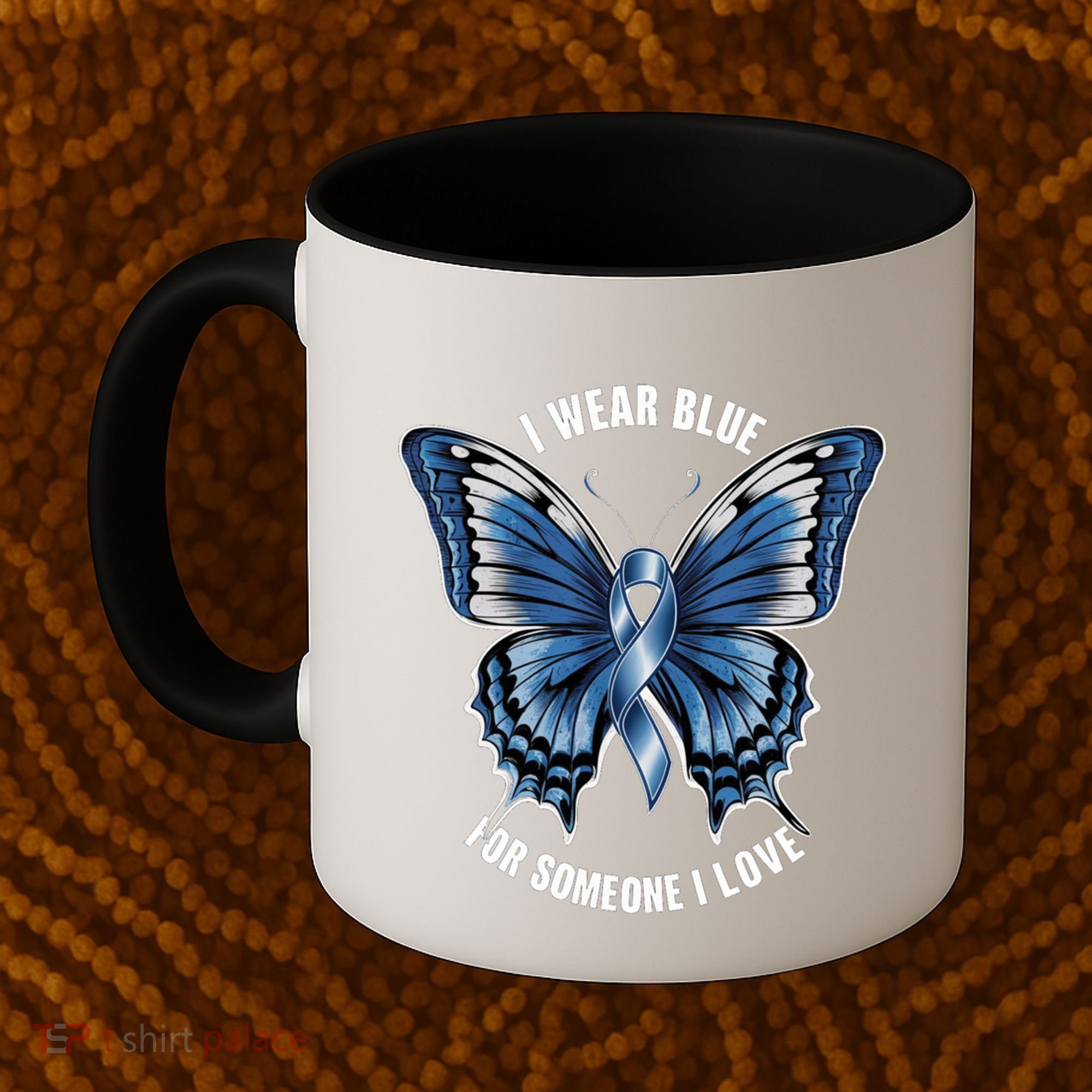 I Wear Blue For Juvenile Arthritis Awareness Butterfly Ribbo Gift Coffee Mug