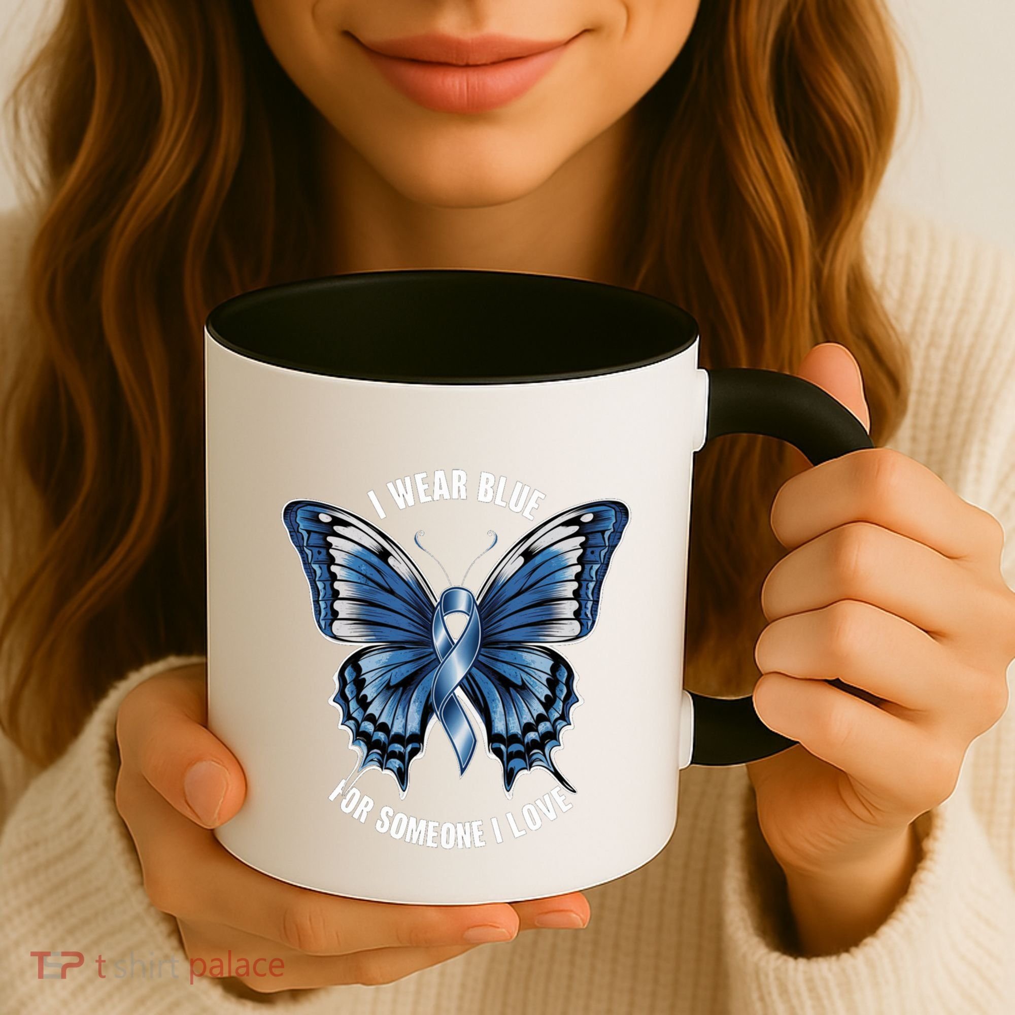 I Wear Blue For Juvenile Arthritis Awareness Butterfly Ribbo Gift Coffee Mug