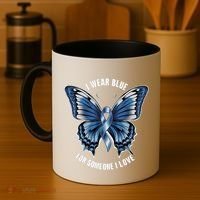 I Wear Blue For Juvenile Arthritis Awareness Butterfly Ribbo Gift Coffee Mug thumb 4