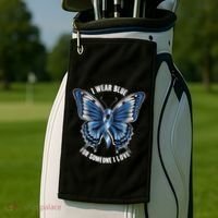 I Wear Blue For Juvenile Arthritis Awareness Butterfly Ribbo Gift Golf Towel thumb 2