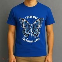 I Wear Blue For Juvenile Arthritis Awareness Butterfly Ribbo Gift T-Shirt thumb 3