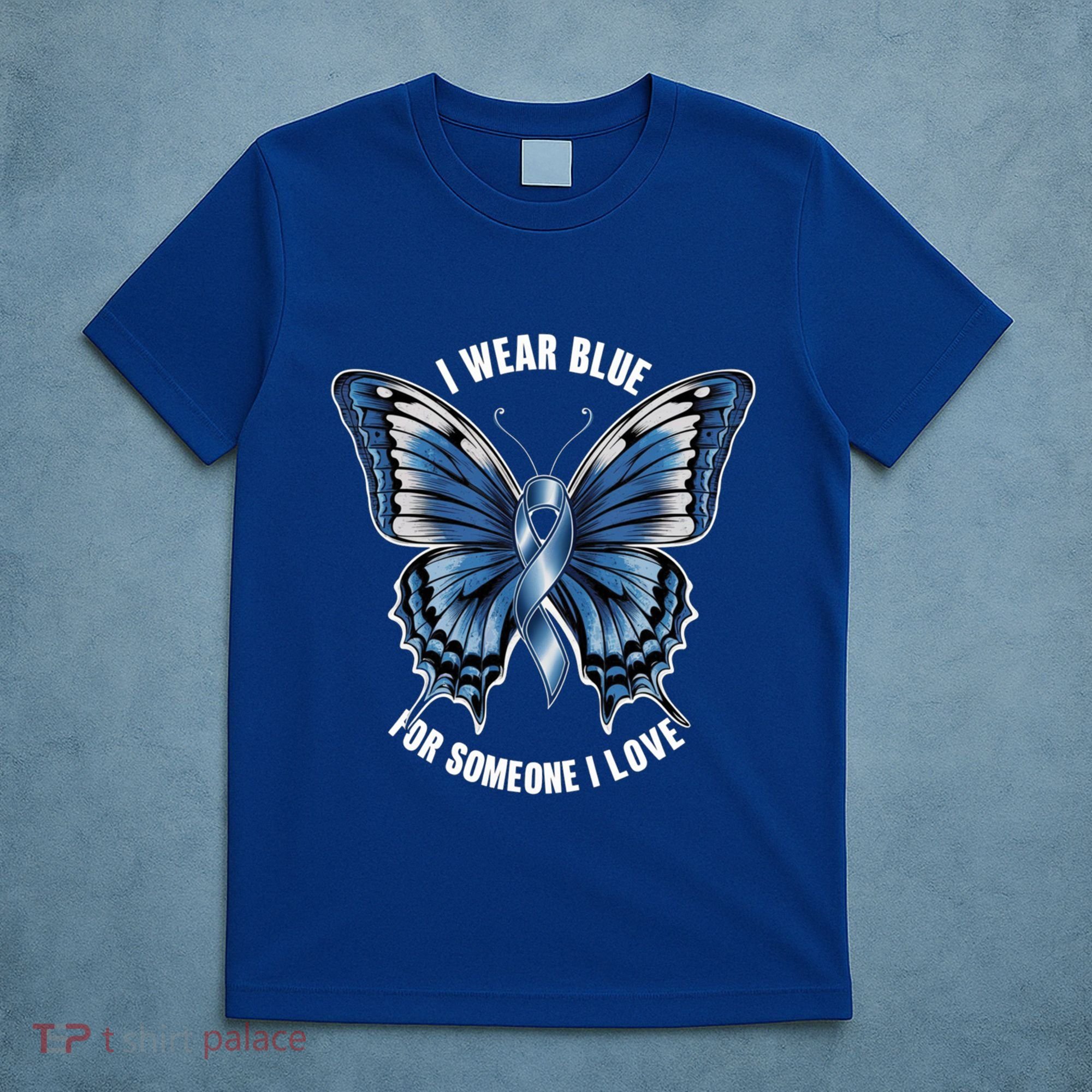 I Wear Blue For Juvenile Arthritis Awareness Butterfly Ribbo Gift T-Shirt