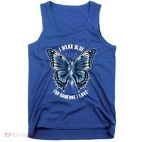 I Wear Blue For Juvenile Arthritis Awareness Butterfly Ribbo Gift Tank Top thumb 0