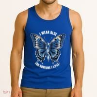 I Wear Blue For Juvenile Arthritis Awareness Butterfly Ribbo Gift Tank Top thumb 3
