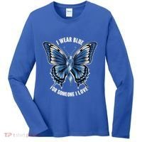 I Wear Blue For Juvenile Arthritis Awareness Butterfly Ribbo Gift Women's Long Sleeve Shirt thumb 0