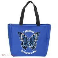 I Wear Blue For Juvenile Arthritis Awareness Butterfly Ribbo Gift Tote Bag thumb 0