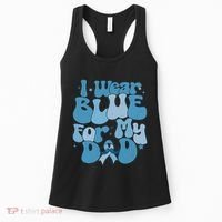 I Wear Blue For My Dad Prostate Cancer Blue Ribbon Women's Tank Top thumb 0