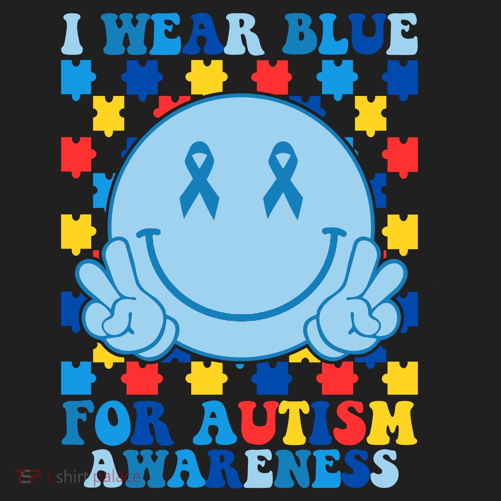 I Wear Blue For Autism Awareness Month Smile Peace Women's Sweatshirt