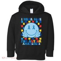 I Wear Blue For Autism Awareness Month Smile Peace Toddler Hoodie thumb 0