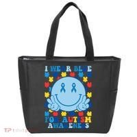 I Wear Blue For Autism Awareness Month Smile Peace Tote Bag thumb 0