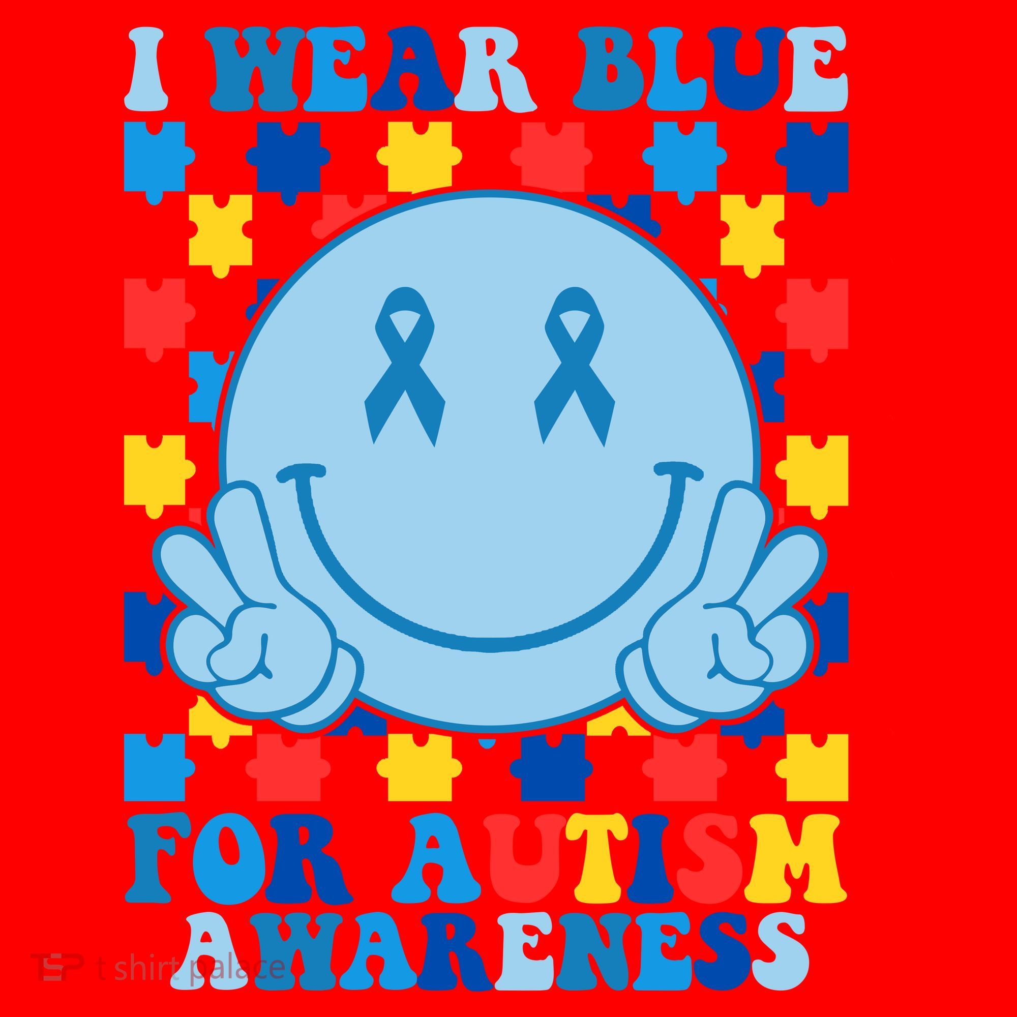 I Wear Blue For Autism Awareness Month Smile Peace Santa Hat