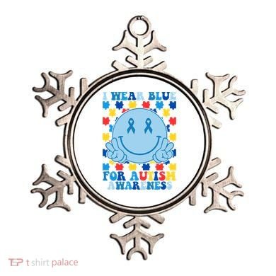 I Wear Blue For Autism Awareness Month Smile Peace Ornament
