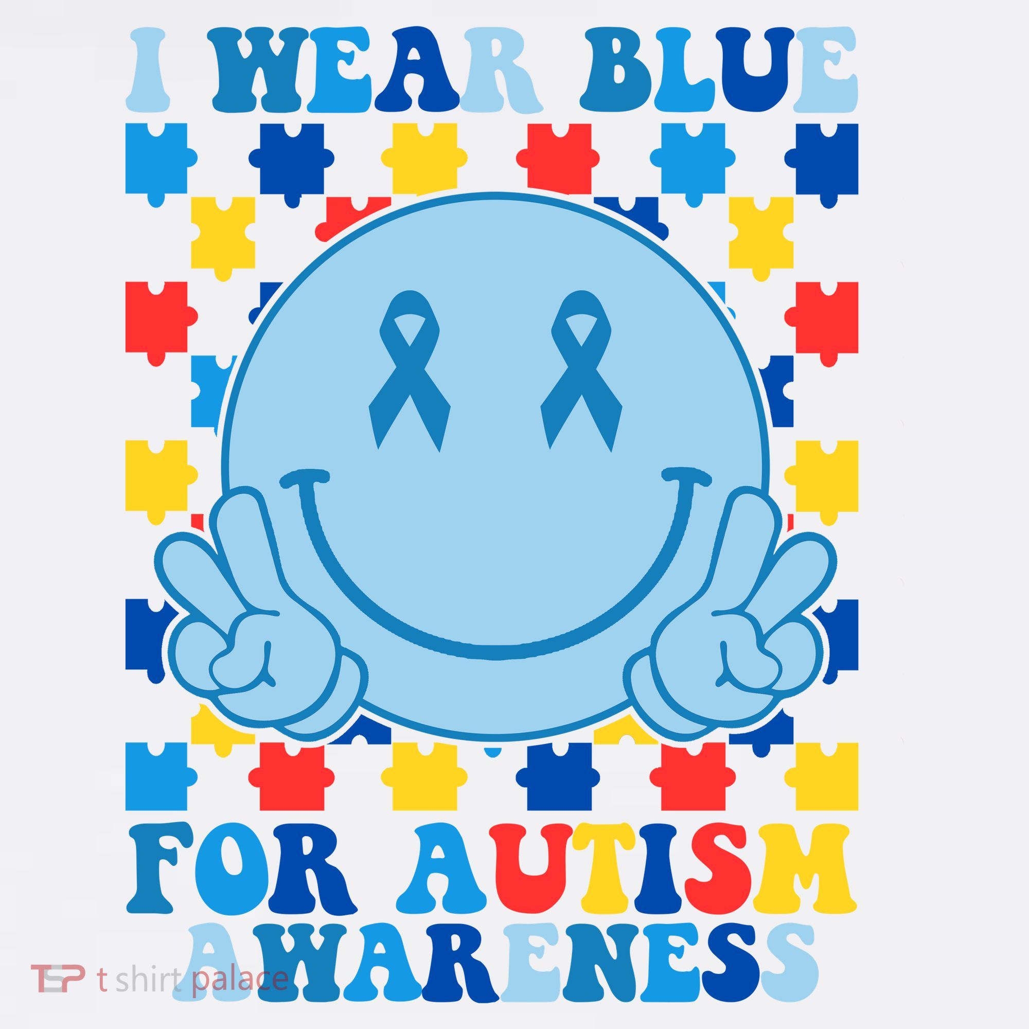 I Wear Blue For Autism Awareness Month Smile Peace Women's Tank Top