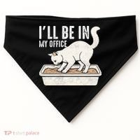 I Will Be In My Office Funny Cat Meme Litter Box USA-Made Doggie Bandana thumb 0