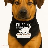 I Will Be In My Office Funny Cat Meme Litter Box USA-Made Doggie Bandana thumb 1
