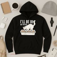 I Will Be In My Office Funny Cat Meme Litter Box Hoodie thumb 3