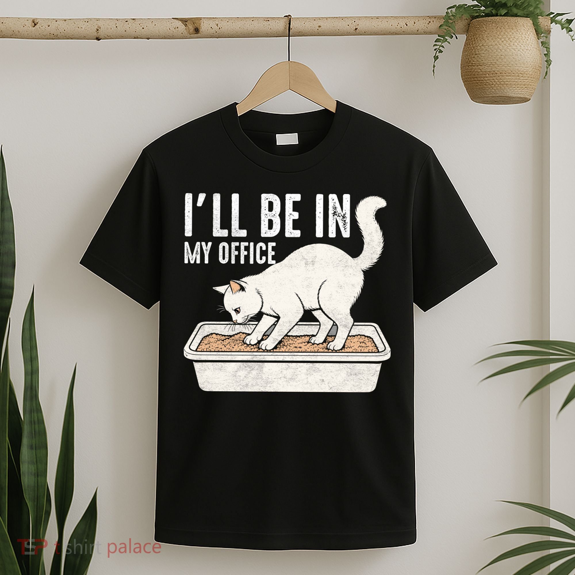 I Will Be In My Office Funny Cat Meme Litter Box T-Shirt