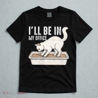 I Will Be In My Office Funny Cat Meme Litter Box T-Shirt thumb 5