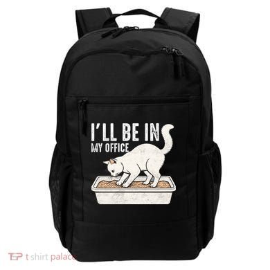 I Will Be In My Office Funny Cat Meme Litter Box Backpack