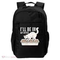 I Will Be In My Office Funny Cat Meme Litter Box Backpack thumb 0