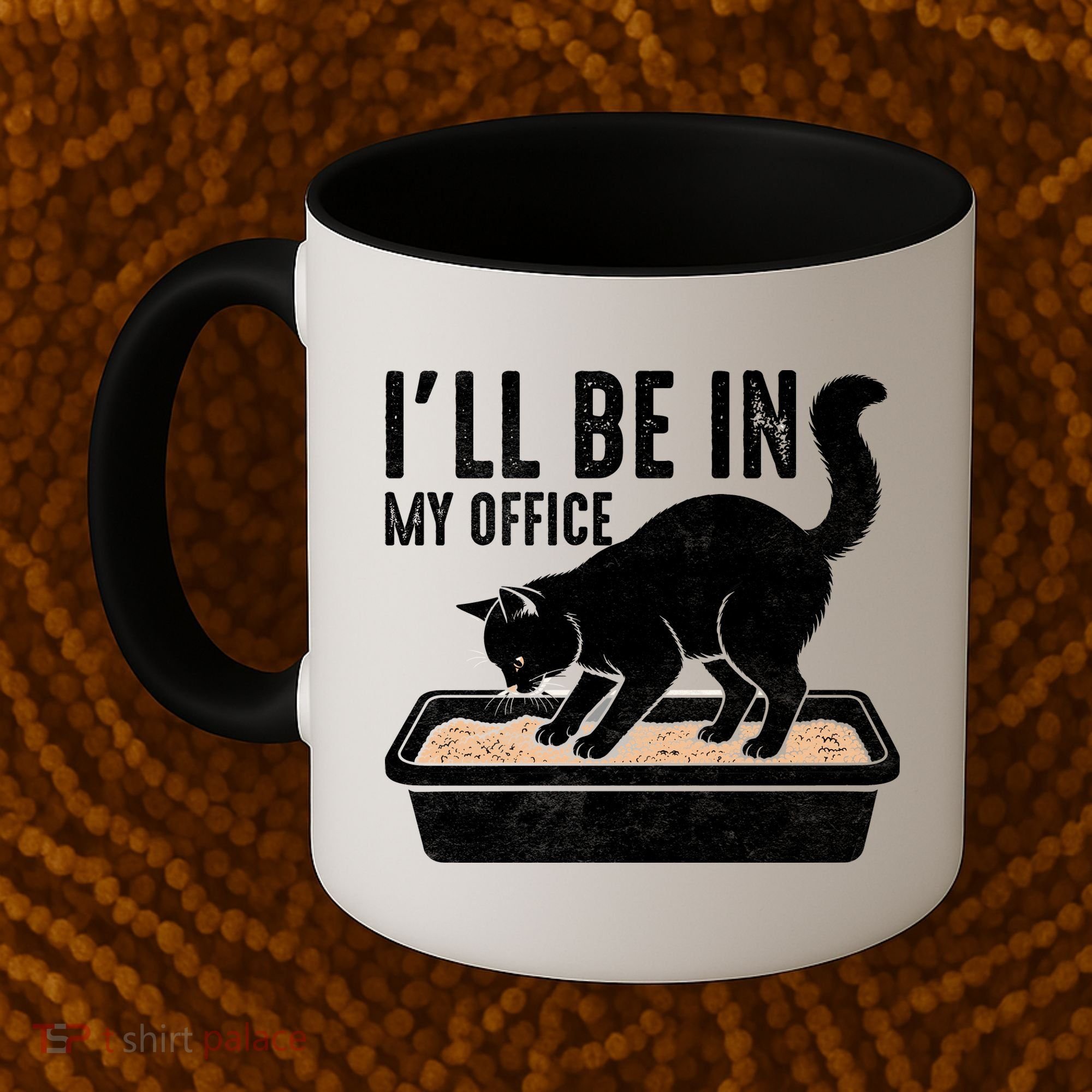I Will Be In My Office Funny Cat Meme Litter Box Coffee Mug