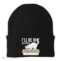 I Will Be In My Office Funny Cat Meme Litter Box Beanie thumb 0