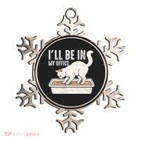 I Will Be In My Office Funny Cat Meme Litter Box Ornament thumb 0