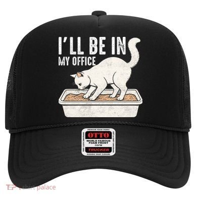 I Will Be In My Office Funny Cat Meme Litter Box Hat