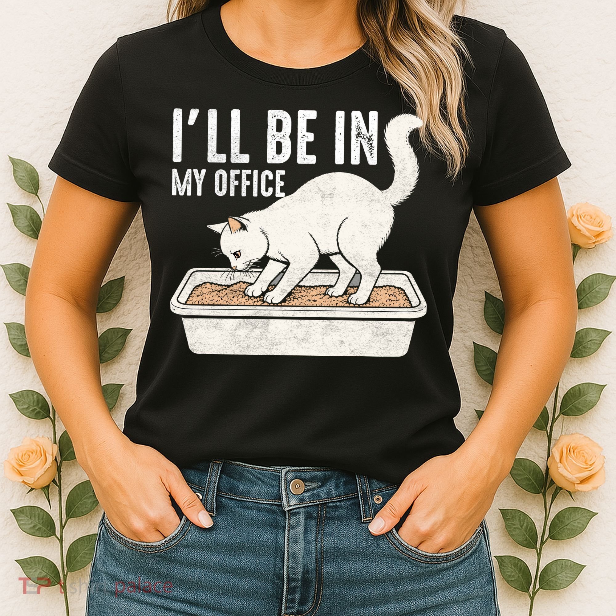 I Will Be In My Office Funny Cat Meme Litter Box Women's T-Shirt