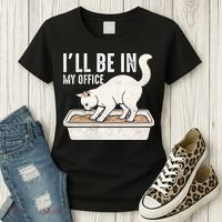 I Will Be In My Office Funny Cat Meme Litter Box Women's T-Shirt thumb 3