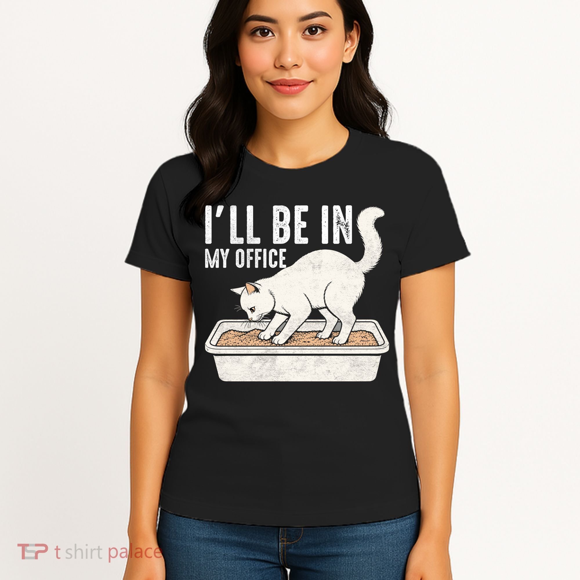 I Will Be In My Office Funny Cat Meme Litter Box Women's T-Shirt
