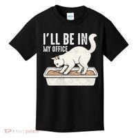 I Will Be In My Office Funny Cat Meme Litter Box Kids T-Shirt thumb 0