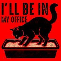 I Will Be In My Office Funny Cat Meme Litter Box Santa Hat thumb 1
