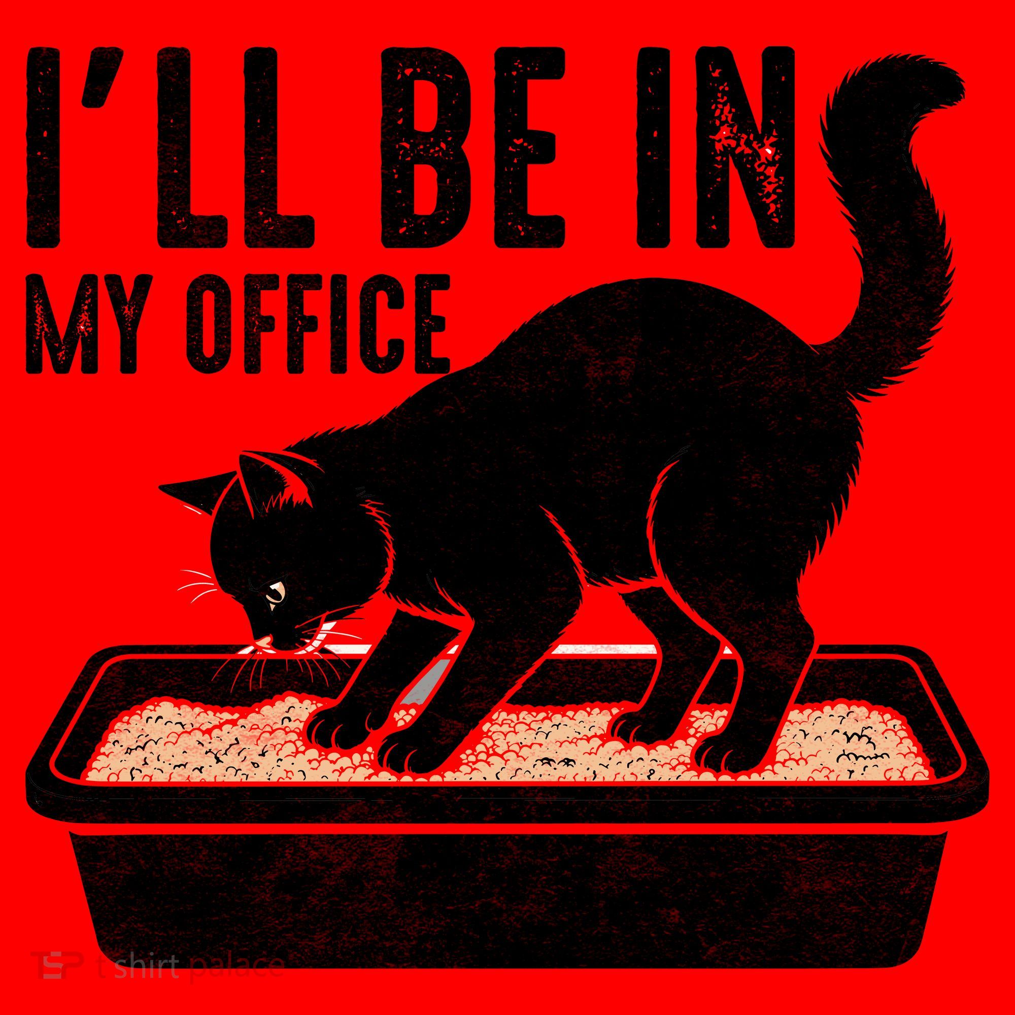 I Will Be In My Office Funny Cat Meme Litter Box Santa Hat