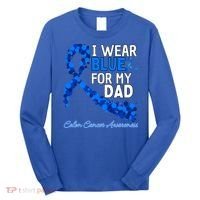I Wear Blue For My Dad Colon Cancer Awareness Cool Gift Long Sleeve Shirt thumb 0