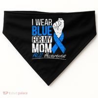I Wear Blue For My Dad ALS Awareness Supporter Warrior USA-Made Doggie Bandana thumb 0