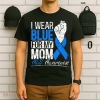 I Wear Blue For My Dad ALS Awareness Supporter Warrior T-Shirt thumb 6