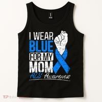 I Wear Blue For My Dad ALS Awareness Supporter Warrior Tank Top thumb 2