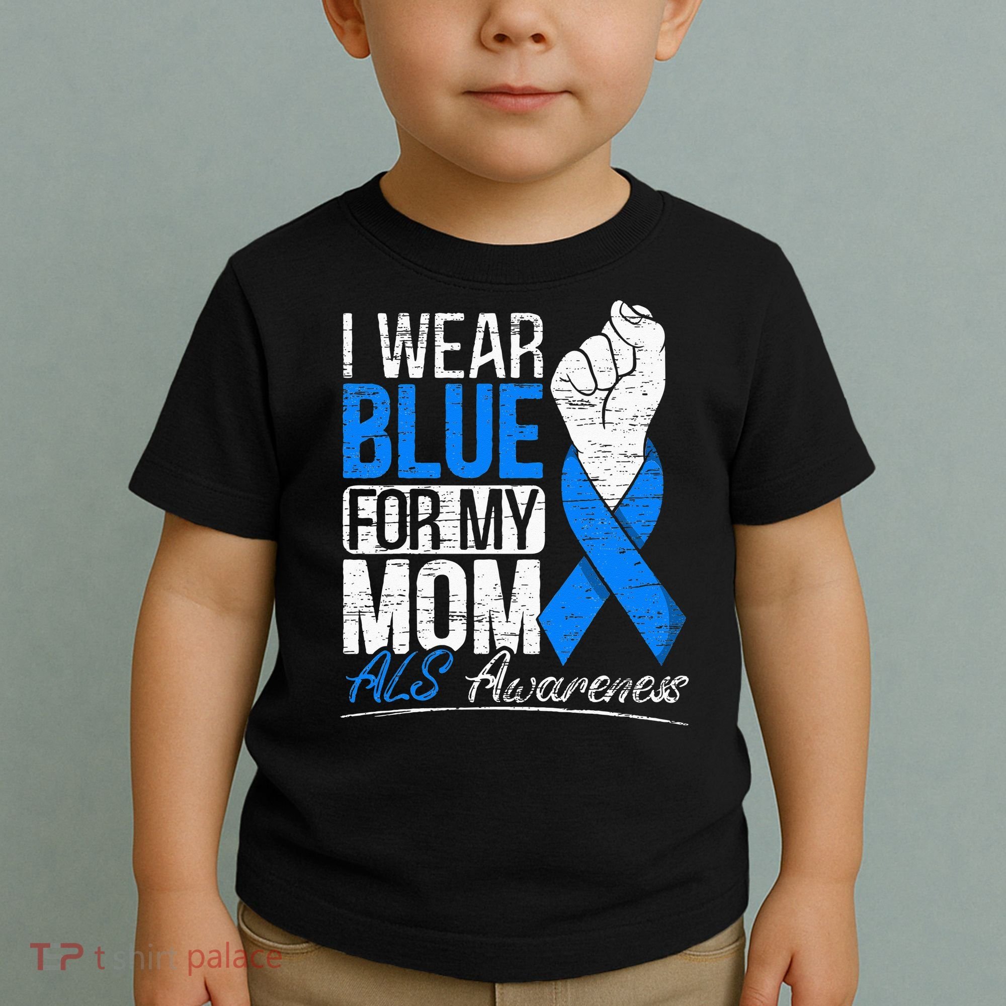 I Wear Blue For My Dad ALS Awareness Supporter Warrior Toddler T-Shirt