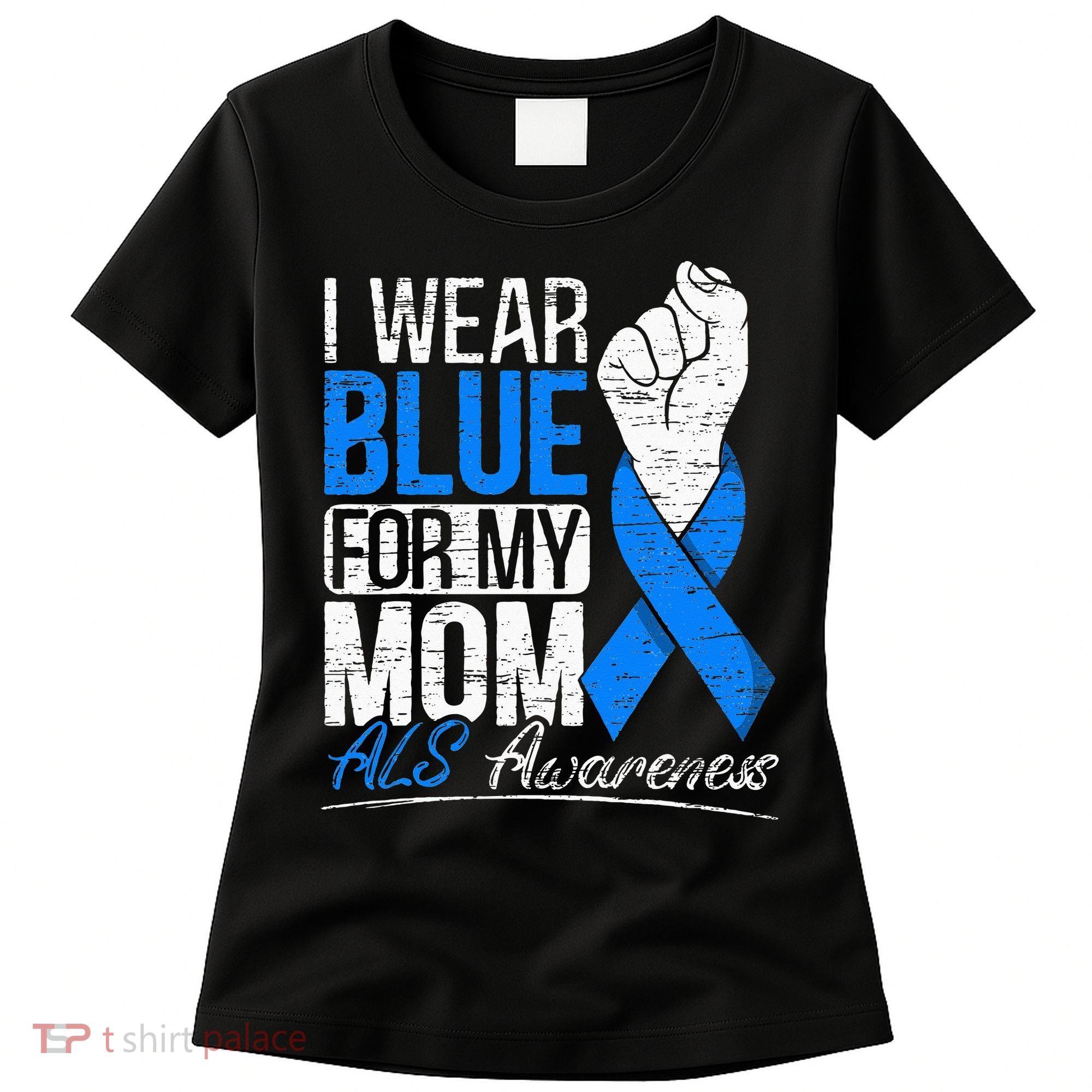 I Wear Blue For My Dad ALS Awareness Supporter Warrior Women's T-Shirt